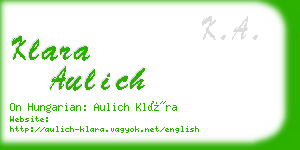 klara aulich business card